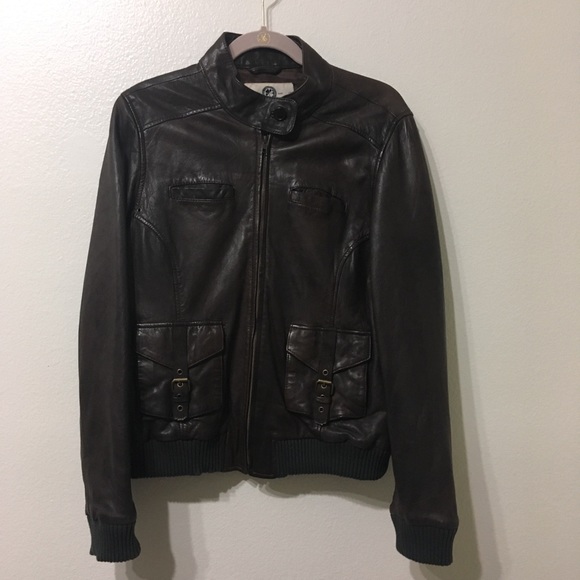 NWOT - Lucky Brand Genuine Leather Bomber  XL - Picture 1 of 5